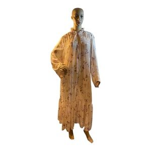 H&M Women’s Floral Long Chiffon Maxi long sleeve Dress Size Large